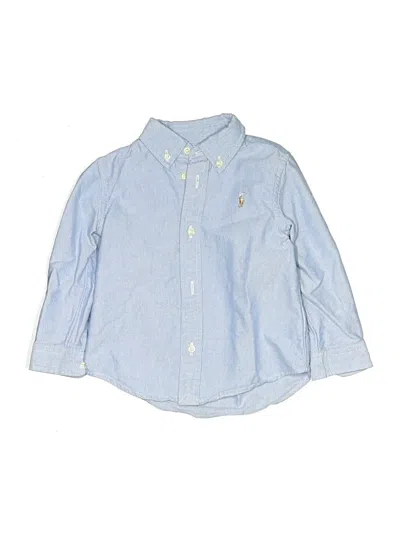 Pre-owned Ralph Lauren Kids' Long Sleeve Button Down Shirt In Blue