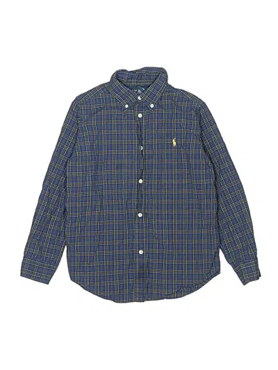 Pre-owned Ralph Lauren Kids' Long Sleeve Button Down Shirt In Blue