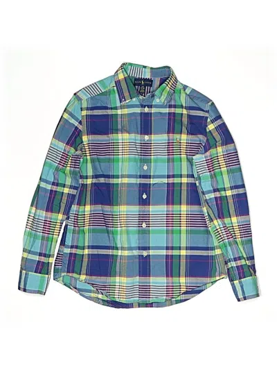 Pre-owned Ralph Lauren Kids' Long Sleeve Button Down Shirt In Blue