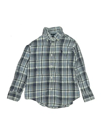 Pre-owned Ralph Lauren Kids' Long Sleeve Button Down Shirt In Blue