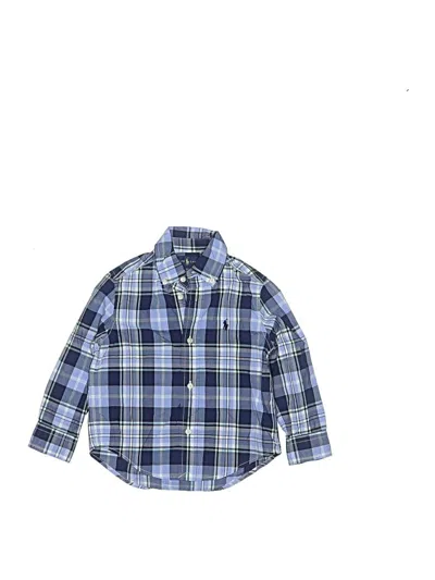 Pre-owned Ralph Lauren Kids' Long Sleeve Button Down Shirt In Blue