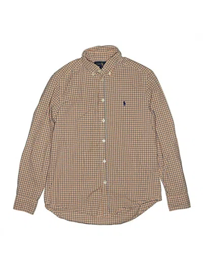 Pre-owned Ralph Lauren Kids' Long Sleeve Button Down Shirt In Brown