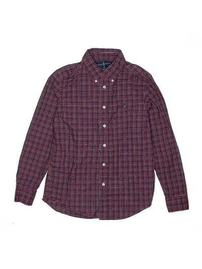 Pre-owned Ralph Lauren Kids' Long Sleeve Button Down Shirt In Burgundy