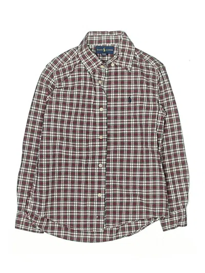 Pre-owned Ralph Lauren Kids' Long Sleeve Button Down Shirt In Burgundy