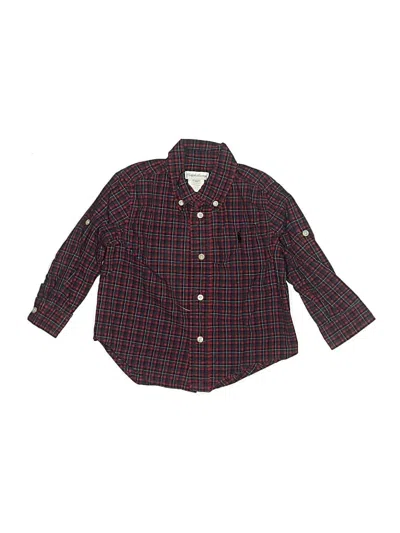 Pre-owned Ralph Lauren Kids' Long Sleeve Button Down Shirt In Burgundy