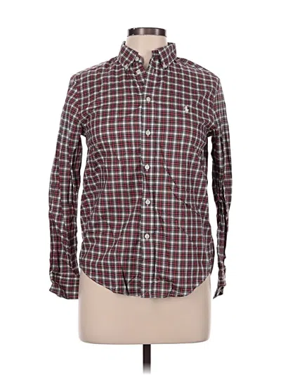 Pre-owned Ralph Lauren Long Sleeve Button Down Shirt In Burgundy