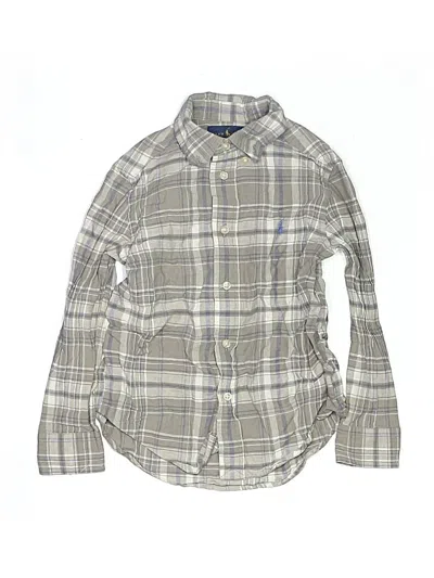 Pre-owned Ralph Lauren Kids' Long Sleeve Button Down Shirt In Gray