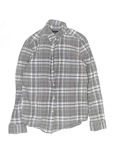 Pre-owned Ralph Lauren Kids' Long Sleeve Button Down Shirt In Gray