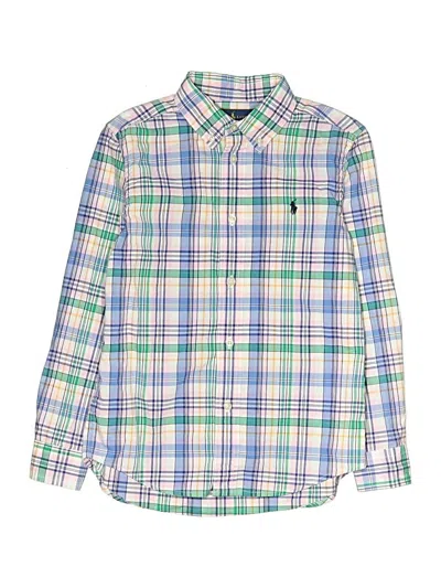 Pre-owned Ralph Lauren Kids' Long Sleeve Button Down Shirt In Green