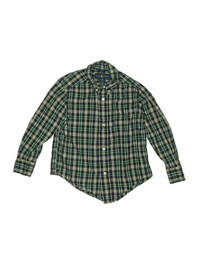 Pre-owned Ralph Lauren Kids' Long Sleeve Button Down Shirt In Green