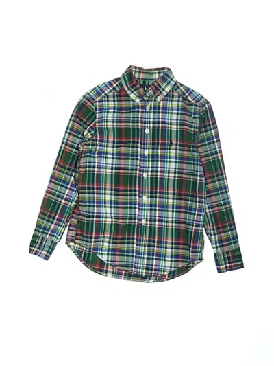 Pre-owned Ralph Lauren Kids' Long Sleeve Button Down Shirt In Green