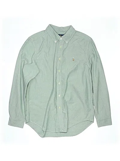 Pre-owned Ralph Lauren Kids' Long Sleeve Button Down Shirt In Green