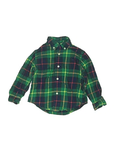 Pre-owned Ralph Lauren Kids' Long Sleeve Button Down Shirt In Green
