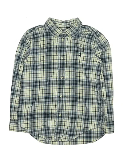Pre-owned Ralph Lauren Kids' Long Sleeve Button Down Shirt In Green