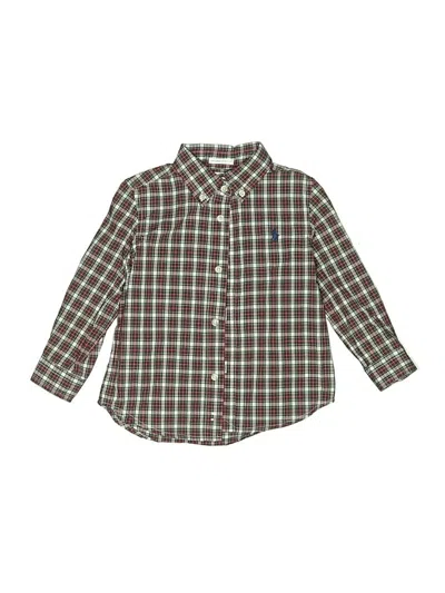 Pre-owned Ralph Lauren Kids' Long Sleeve Button Down Shirt In Green