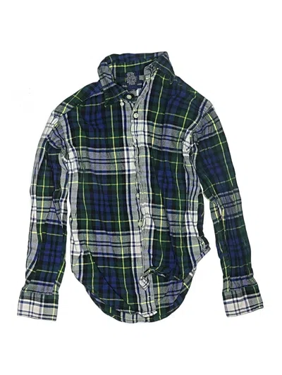 Pre-owned Ralph Lauren Kids' Long Sleeve Button Down Shirt In Green