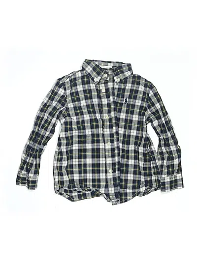 Pre-owned Ralph Lauren Kids' Long Sleeve Button Down Shirt In Green
