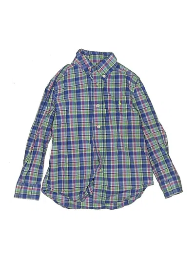 Pre-owned Ralph Lauren Kids' Long Sleeve Button Down Shirt In Green