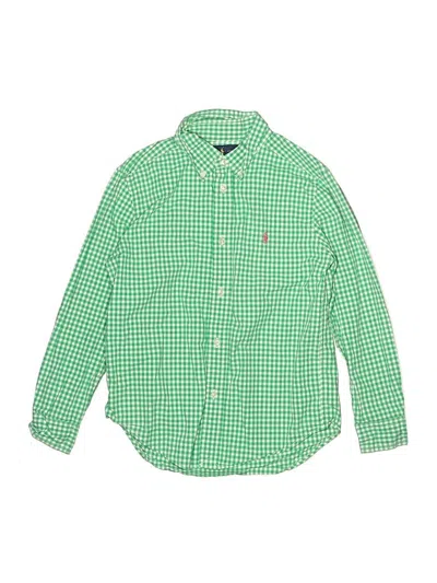 Pre-owned Ralph Lauren Kids' Long Sleeve Button Down Shirt In Green