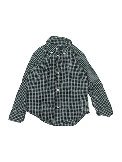 Pre-owned Ralph Lauren Kids' Long Sleeve Button Down Shirt In Green