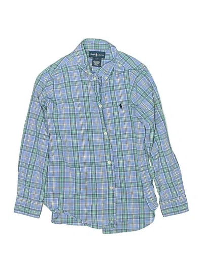 Pre-owned Ralph Lauren Kids' Long Sleeve Button Down Shirt In Green