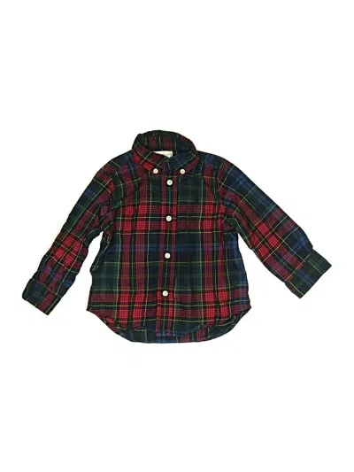 Pre-owned Ralph Lauren Kids' Long Sleeve Button Down Shirt In Green
