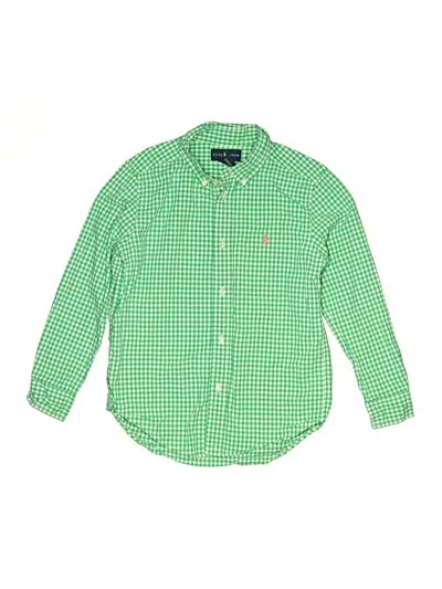 Pre-owned Ralph Lauren Kids' Long Sleeve Button Down Shirt In Green