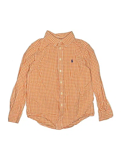 Pre-owned Ralph Lauren Kids' Long Sleeve Button Down Shirt In Orange