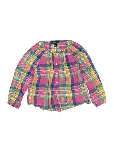 Pre-owned Ralph Lauren Kids' Long Sleeve Button Down Shirt In Pink