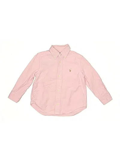 Pre-owned Ralph Lauren Kids' Long Sleeve Button Down Shirt In Pink