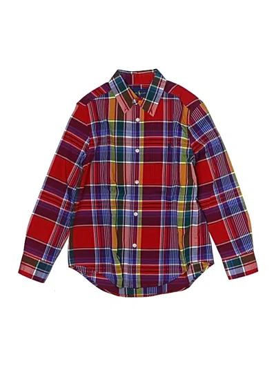 Pre-owned Ralph Lauren Kids' Long Sleeve Button Down Shirt In Red