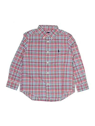 Pre-owned Ralph Lauren Kids' Long Sleeve Button Down Shirt In Red