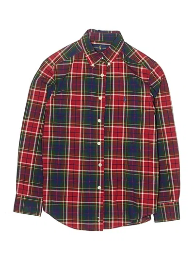 Pre-owned Ralph Lauren Kids' Long Sleeve Button Down Shirt In Red