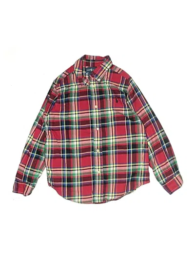 Pre-owned Ralph Lauren Kids' Long Sleeve Button Down Shirt In Red
