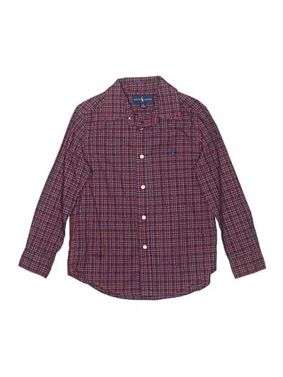 Pre-owned Ralph Lauren Kids' Long Sleeve Button Down Shirt In Red