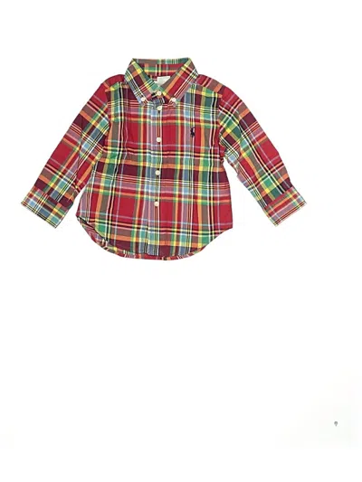 Pre-owned Ralph Lauren Babies' Long Sleeve Button Down Shirt In Red