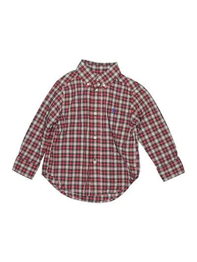 Pre-owned Ralph Lauren Kids' Long Sleeve Button Down Shirt In Red