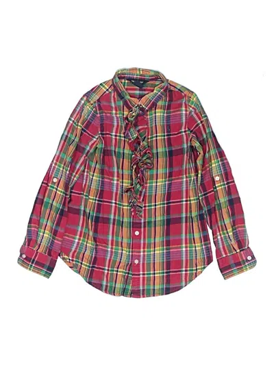 Pre-owned Ralph Lauren Kids' Long Sleeve Button Down Shirt In Red