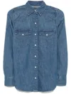 Ralph Lauren Long Sleeve Button Front Shirt In Blue