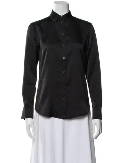 Pre-owned Ralph Lauren Long Sleeve Button-up Top In Black