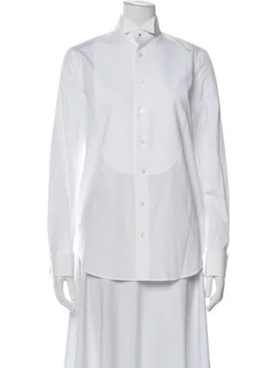 Pre-owned Ralph Lauren Long Sleeve Button-up Top W/ Tags In White