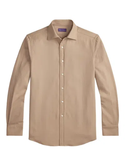 Ralph Lauren Long-sleeve Cotton Shirt In Brown