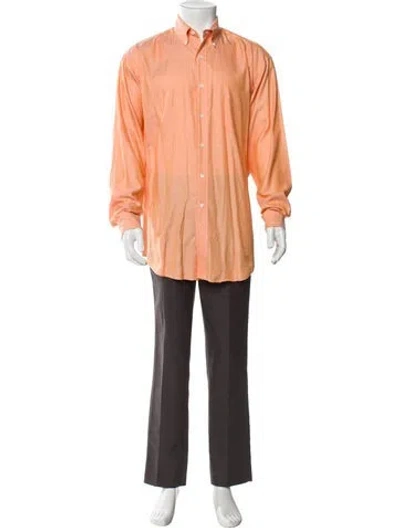 Pre-owned Ralph Lauren Long Sleeve Dress Shirt In Orange