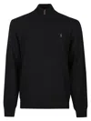 Ralph Lauren Long Sleeve Half Zip Sweater In Black