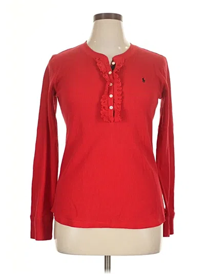 Pre-owned Ralph Lauren Long Sleeve Henley Shirt In Red
