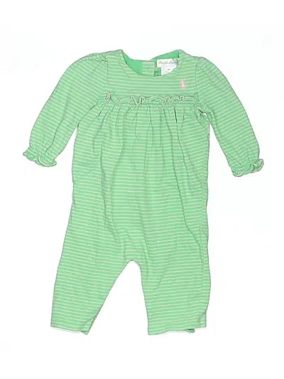 Pre-owned Ralph Lauren Babies' Long Sleeve Onesie In Green