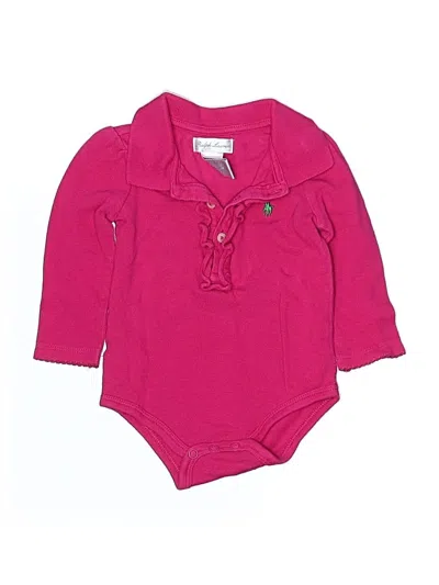 Pre-owned Ralph Lauren Babies' Long Sleeve Onesie In Pink