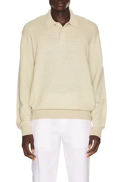 Ralph Lauren Long Sleeve Pattern Sweater Polo In Neutral