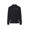 Ralph Lauren Long-sleeve Polo Shirt With Embroidered Bear Motif In Black