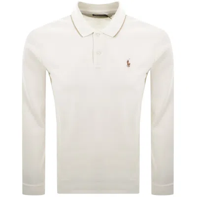 Ralph Lauren Long Sleeve Polo T Shirt Cream In White